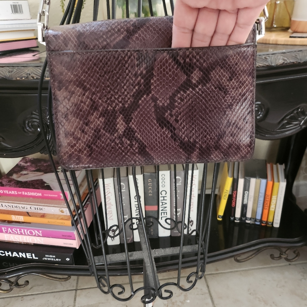 Michael Kors Brinkley Python Embossed Leather Cro… - image 4